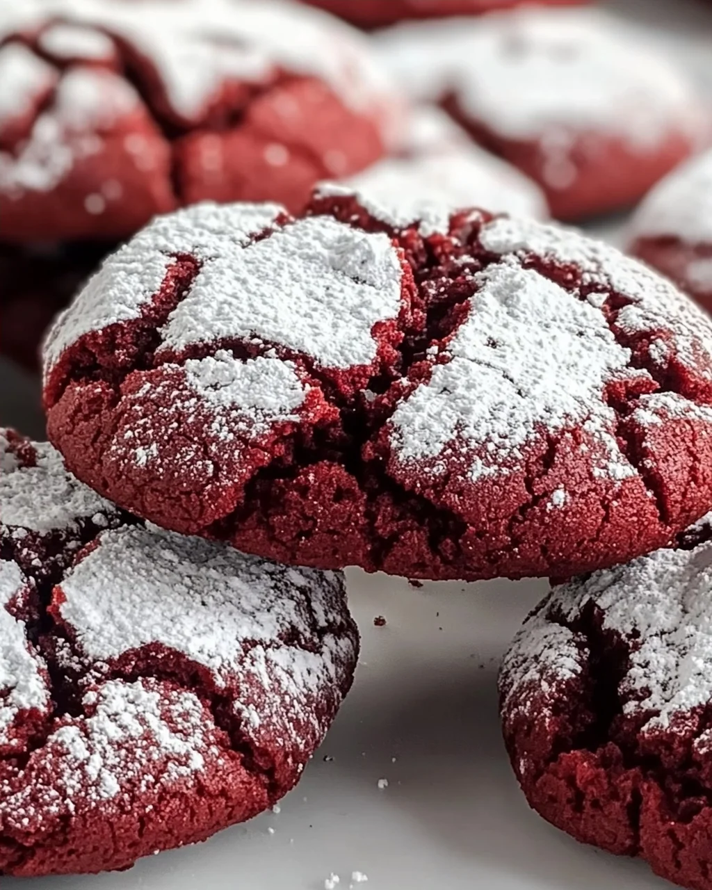 Verführerisches Red Velvet Crinkle Cookie Rezept für Naschkatzen