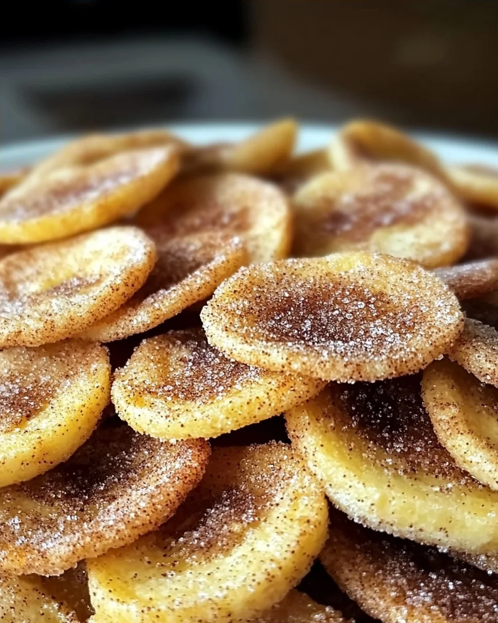Zimt-Zucker-Luftfritteuse-Bananenchips für Snacks