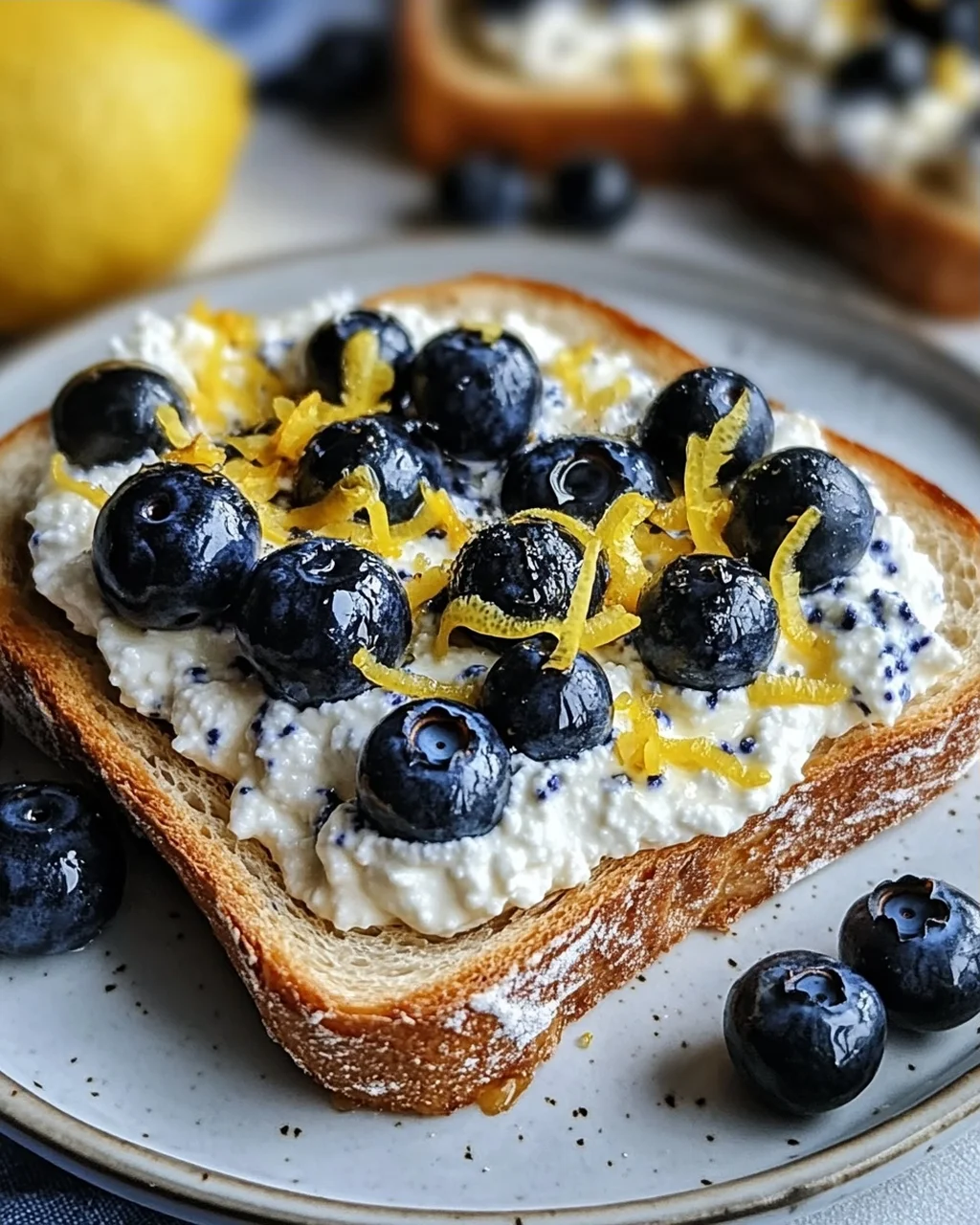 Zitronen-Blaubeer-Ricotta-Toast für jeden Tag