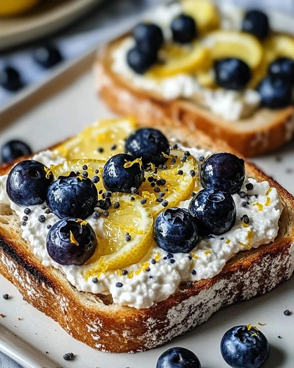 Zitronen-Blaubeer-Ricotta-Toast für jeden Tag
