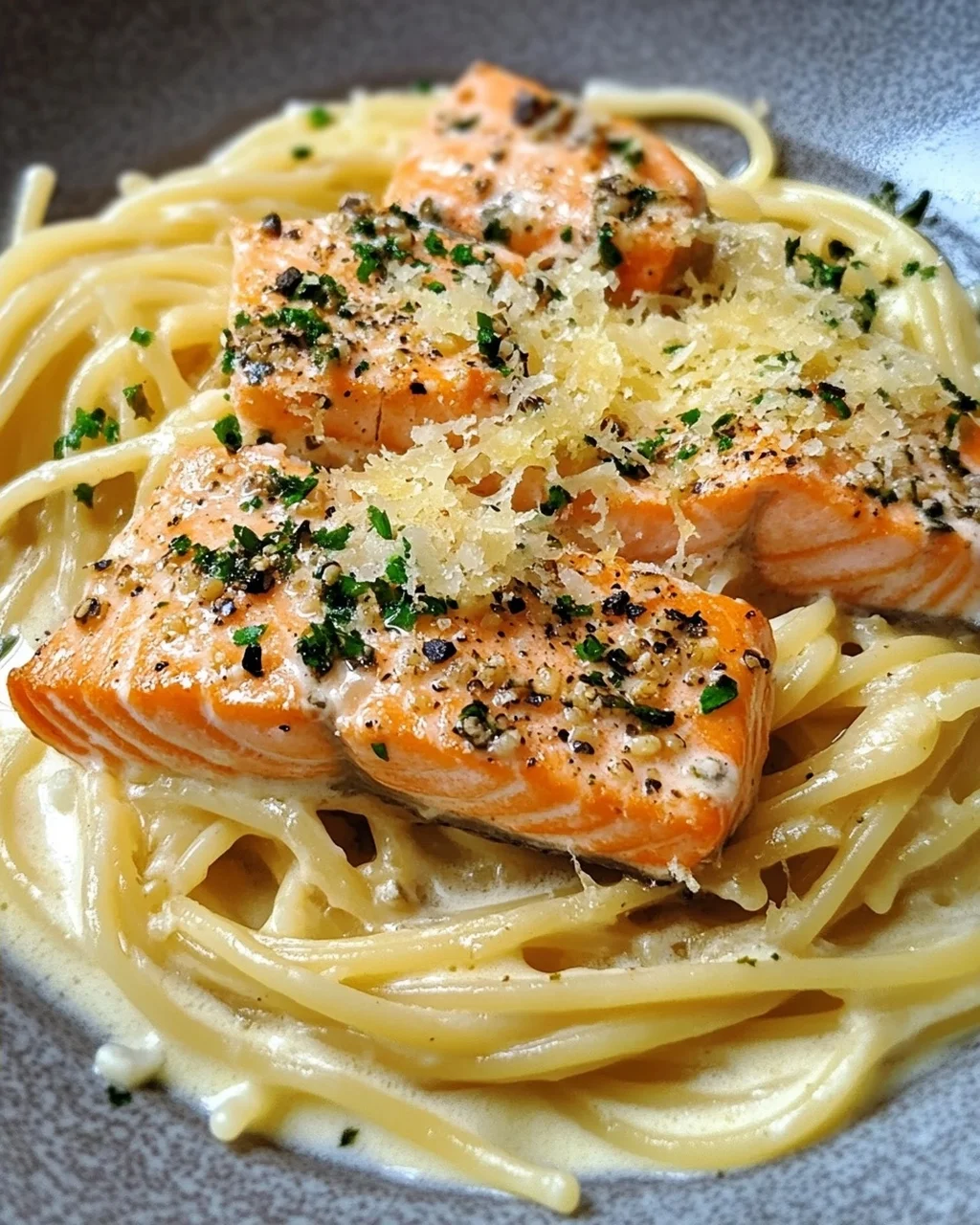 Zitronen Lachs Pasta