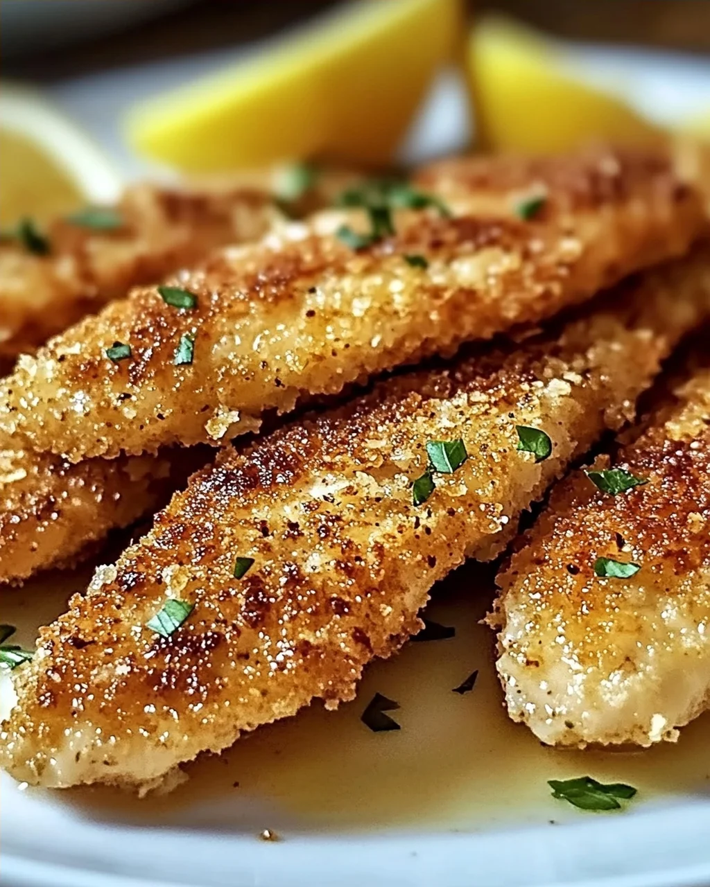 Zitronenknoblauch-Parmesan-Hähnchenstreifen schnell zubereiten